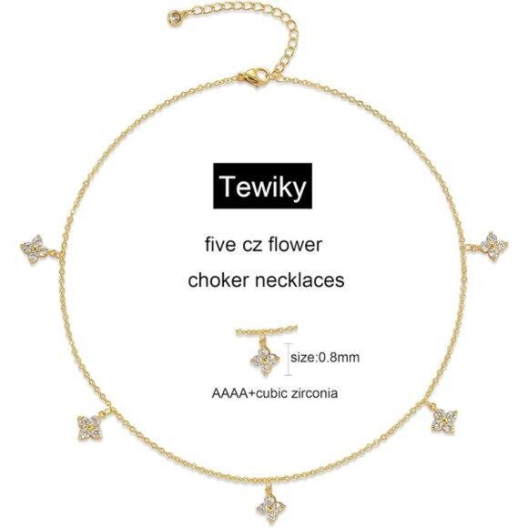 Diamond Pendant Necklace for Women， Dainty Gold Layered Necklaces 14k Gold Plate - Picture 6 of 8